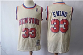 Knicks 33 Patrick Ewing Cream Hardwood Classics Stitched NBA Jersey,baseball caps,new era cap wholesale,wholesale hats